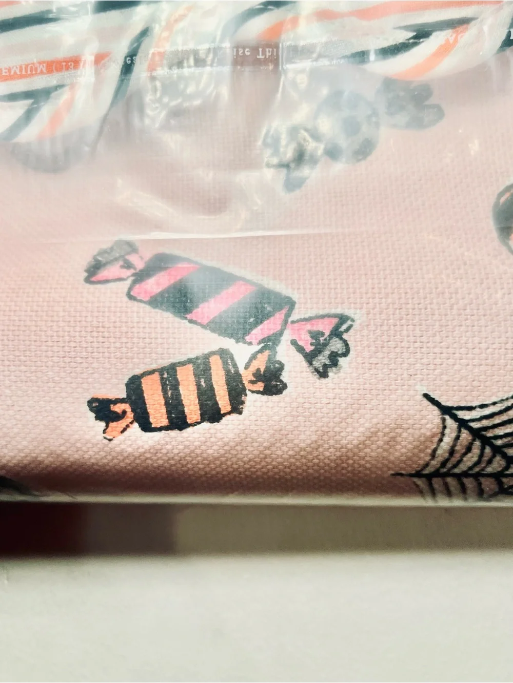 Pink Halloween Creepy Confections Reversible Table Runner Cookies Candy
